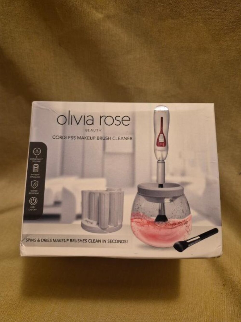 Olivia Rose Cordless Makeup Brush Cleaner Spins & Dries
